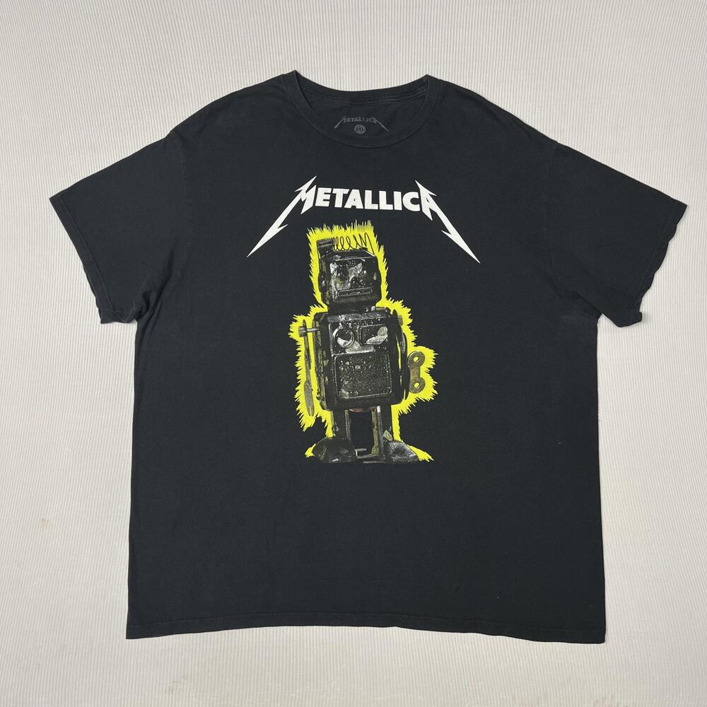 Metallica Shirt Mens 2XL Black Robot Graphic Tee Band Rock Metal Music 2022